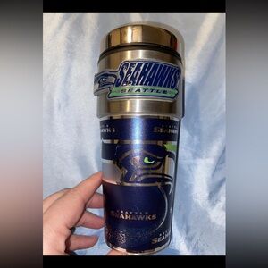 NFL Seattle Seahawks Steel Travel Tumbler Coffee Mug w/Metallic Graphic
